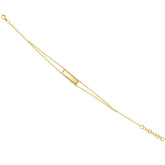 0.13ct 14k Yellow Gold Diamond Bar ID Bracelet